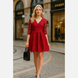 SONIA Vinkjole med mesh og broderier