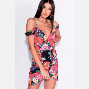 SONIA kort kjole i blomsterprint