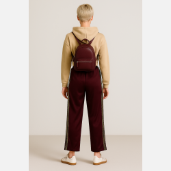 TABIA 2 Bukser i bordeaux farve med striber i siden