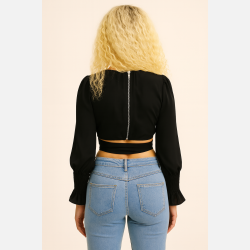 TALA Sort crop top med bindeb�nd