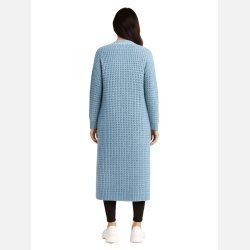 TINA lang bl� cardigan med lommer � bl�d chunky strik i moderne look