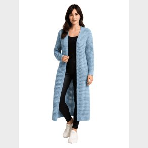 TINA lang bl� cardigan med lommer � bl�d chunky strik i moderne look