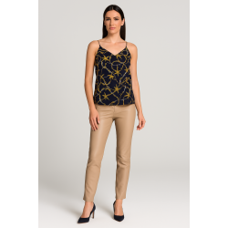 TISO M�nstret top i navy bl� farve