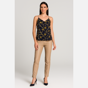 TISO M�nstret top i navy bl� farve