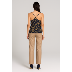 TISO M�nstret top i navy bl� farve