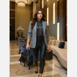 TORA klassisk ternet blazer � elegant snit og tidl�st rudem�nster