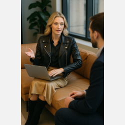 TOTIE Satin sl� om nederdel i beige 