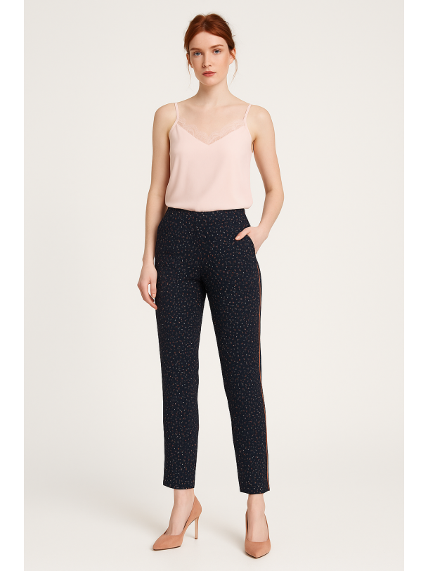 TRUDY L�s chinos med print