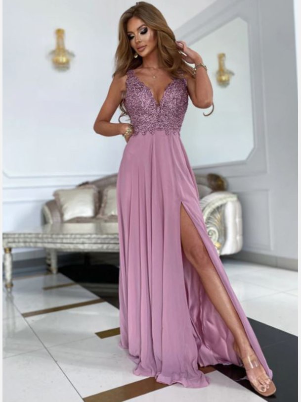 TESLA Maxi kjole i lyng farve