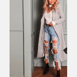 VANESSA ripped jeans i lys denim � trendy streetstyle fra Jollyyoung.dk