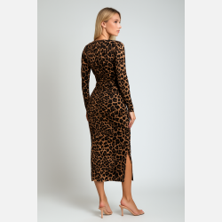 Zura Leopardkjole med Slids | JollyYoung