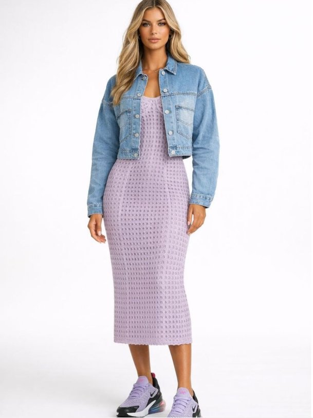 Elegant kort lysebl� denimjakke til kvinder � Sonia jeans jakke med moderne pasform